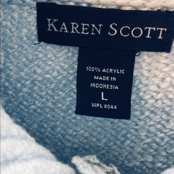 Marled Knit Pullover Sweater Size L, light baby blue - Picture 4 of 4